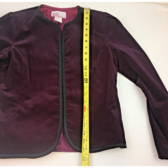 renaissance Ren Faire Womens Velvet jacket lined Size 8 Plum Black Boho - Picture 16 of 16